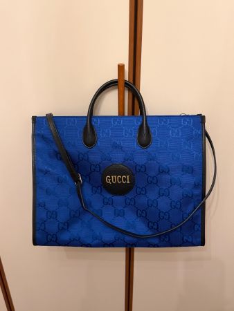 Neue Gucci Tote Bag, blaues Canvas