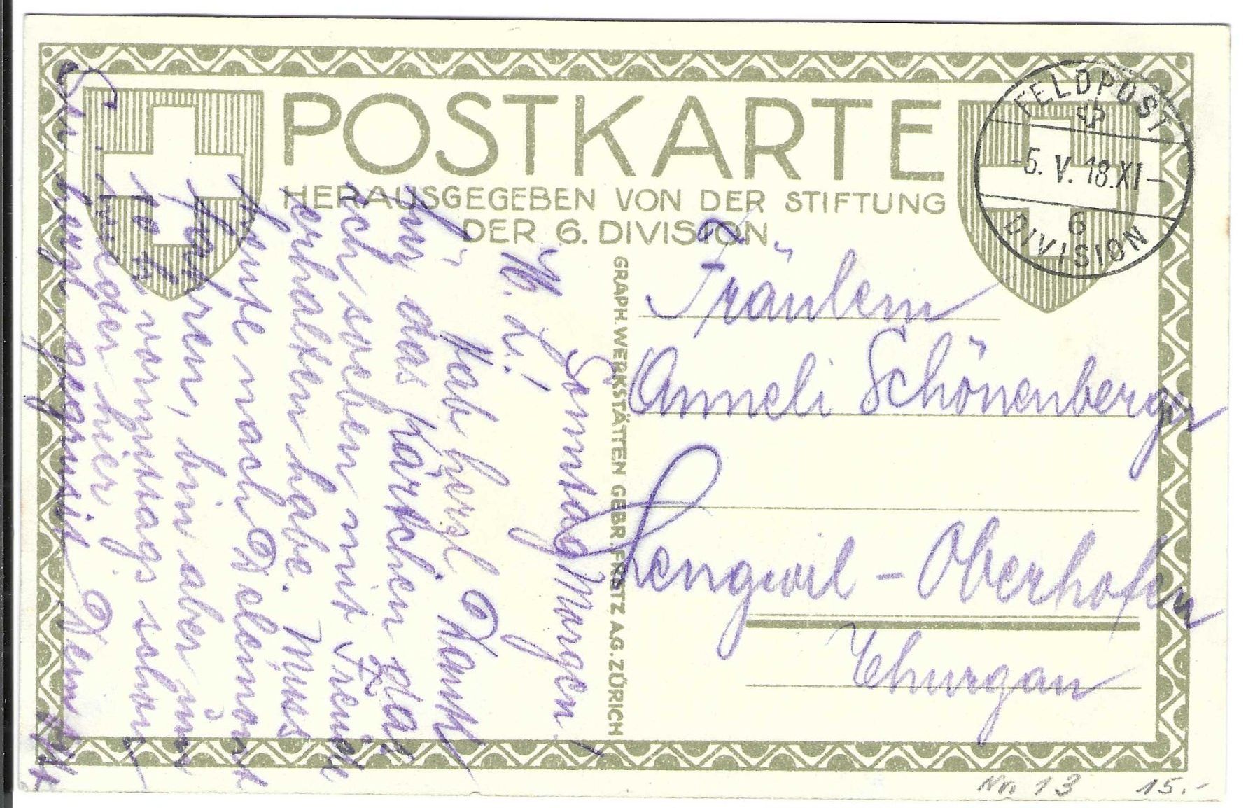 Cartoline postali: Feldpostkarte – Usato da Wildhaus venduto da Brunphil