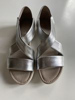 Silberne Leder-Sandalen von Gabor, Gr. 39 Sommer ☀️