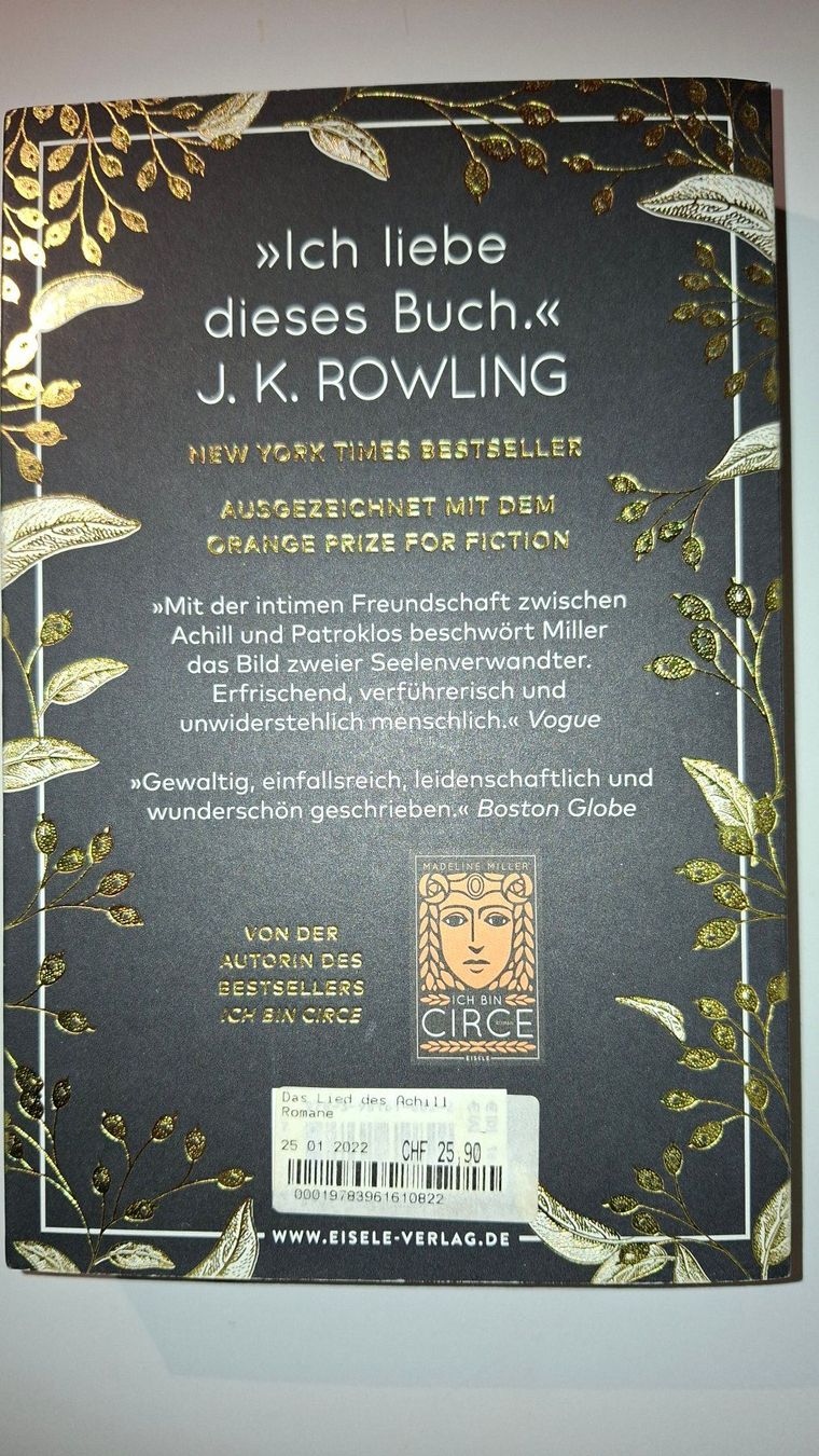 Libri: Madeline Miller: Das Lied des Achill – Usato da Dietikon venduto da Buchantiqdietikon 1