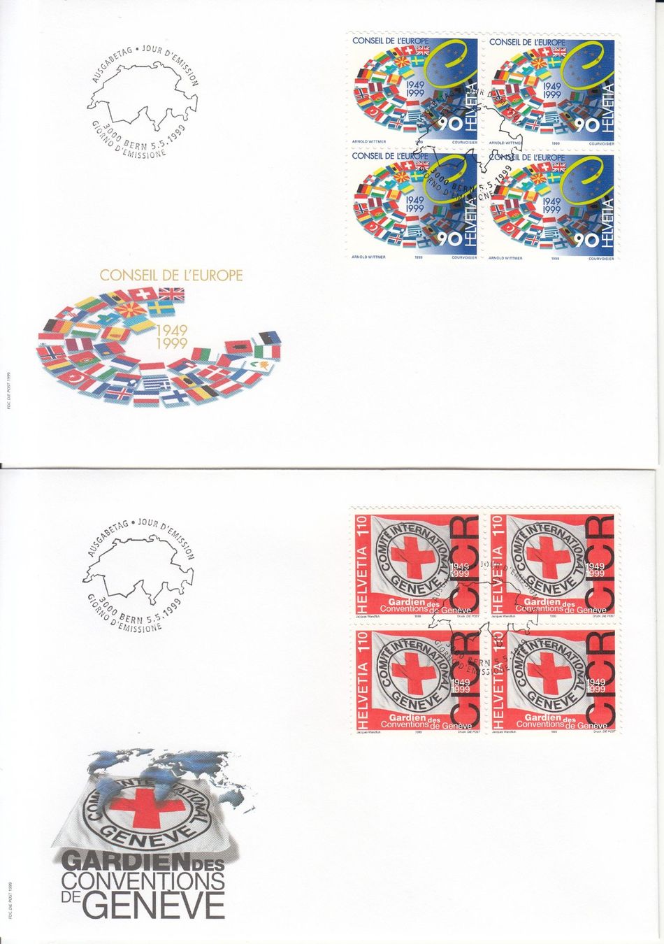 Tutti i francobolli: SBK 973 - 976 im 4er-Block FDC – Usato da Bürglen TG venduto da StampGraf 2