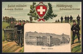 Thun, Kaserne, schweizer Soldaten in Uni