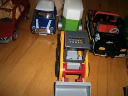 Playmobil Volvo, MiniCouper, Jeep, Schaufelbagger & Anhänger