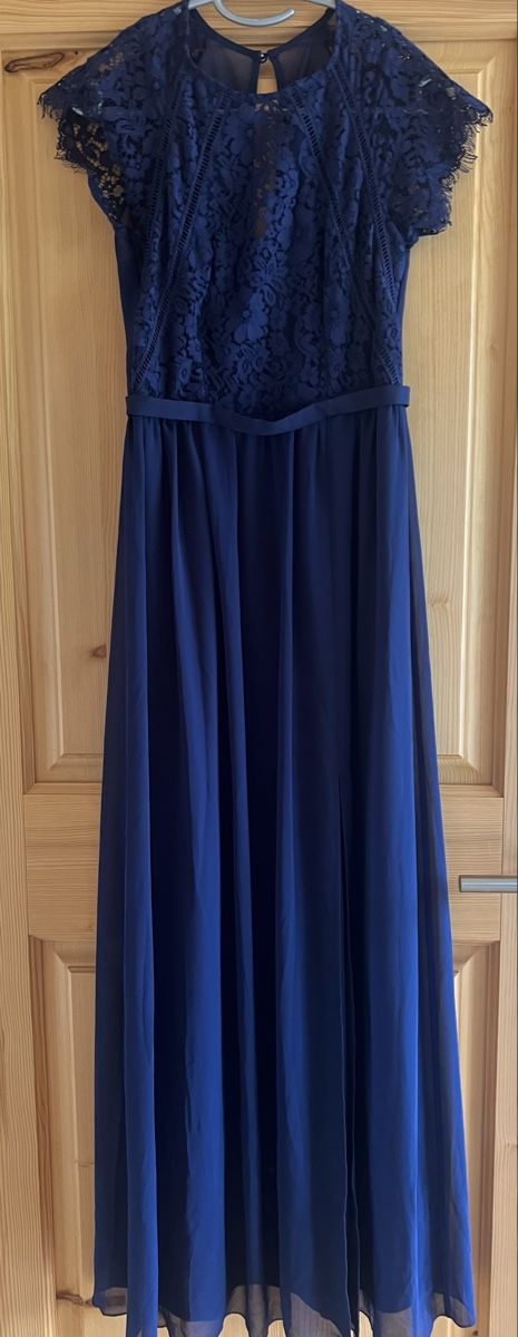 Vestiti: Elegantes dunkelblaues Spitzen-Abendkleid – Usato da Derendingen venduto da Laubfleckerli 3