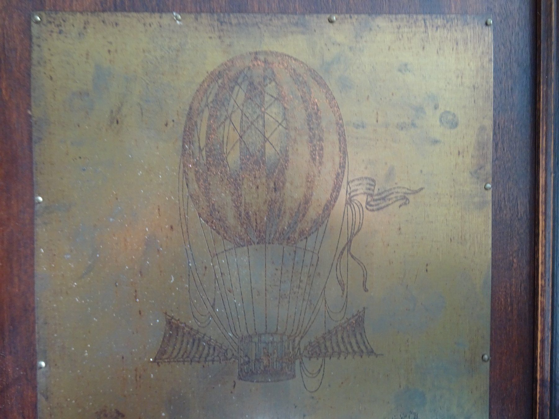 Foto & Immagini: 2 antike Messingplatten mit Ballonstart - Motiven gerahmt – Usato da Vitznau venduto da Mina60 7