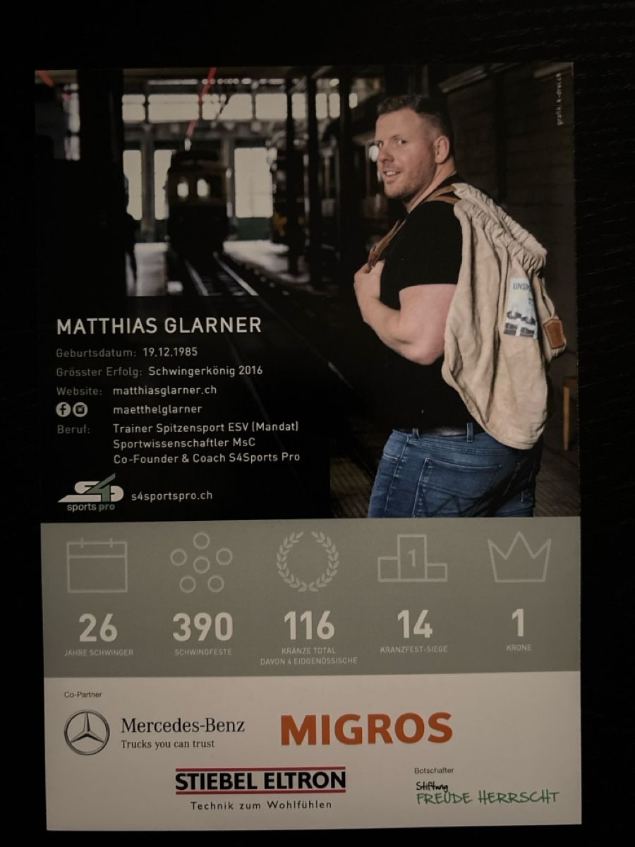Autografi: Matthias Glarner Autogrammkarte Schweingerkönig 2016 – Nuovo (secondo la descrizione) da Uetendorf venduto da hoisle 1