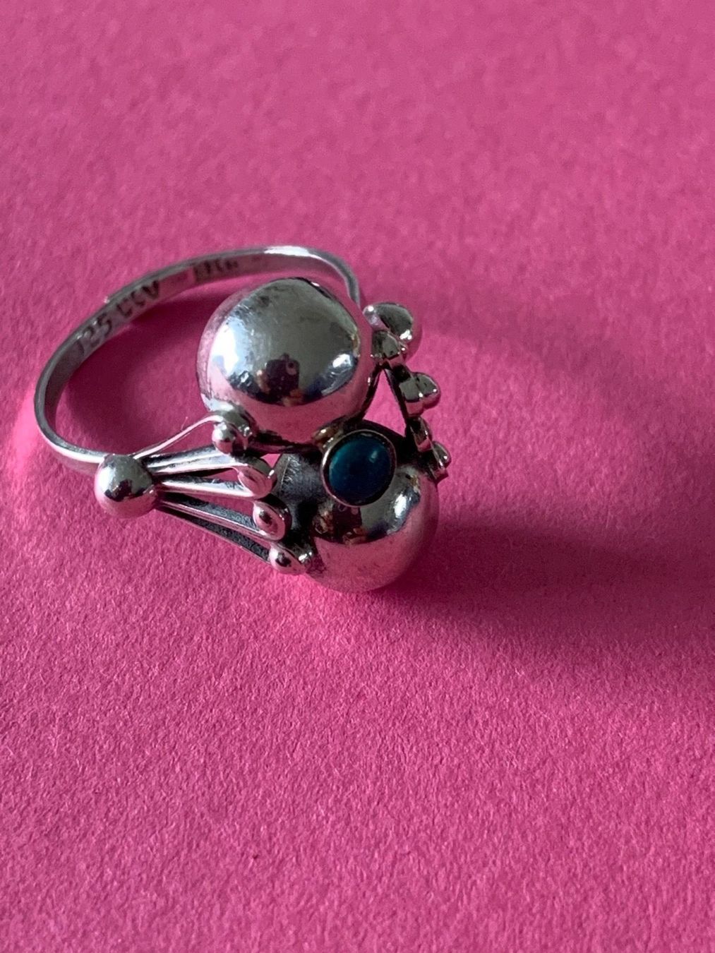 Ringe: Silberring 2 Kugeln blue (gr.53-56) – Gebraucht aus Dittingen von Bellevista 4