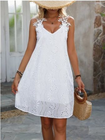 NEUES Sommerkleid uni weiss Gr. S - 225141