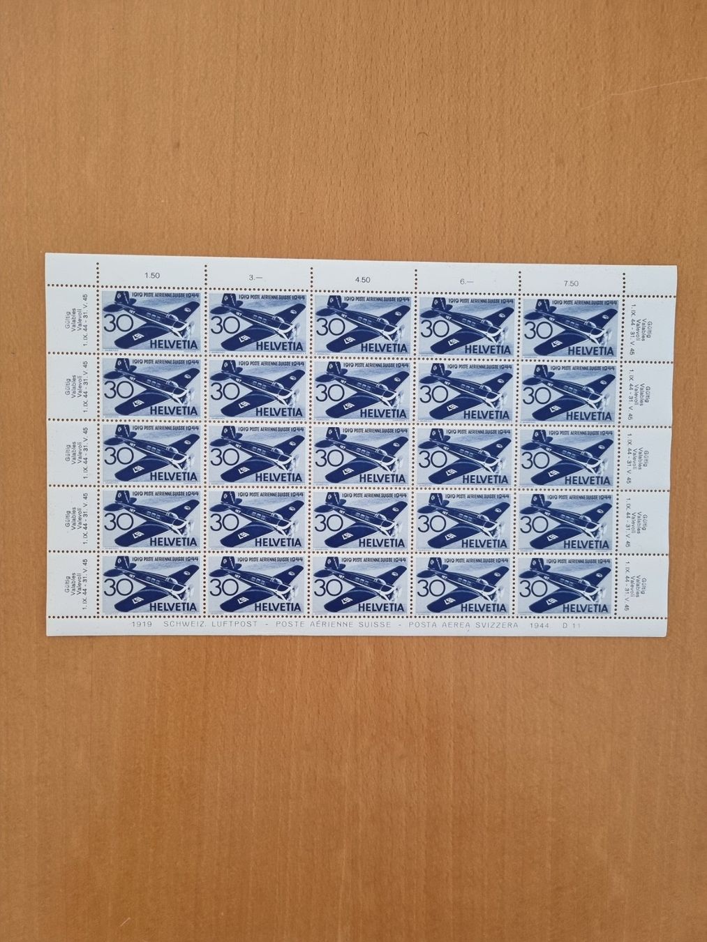 Tiro con l'arco: 3 Briefmarkenbogen Schweiz Luftpost 1944 postfrisch – Nuovo (secondo la descrizione) da Zuckenriet venduto da momo2011 3