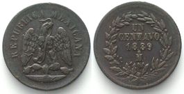 MEXICO. 1 Centavo 1889 Mo, copper, XF! vz