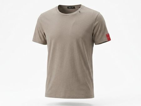 T-Shirt Replay beige mit rotem Detail gebraucht
