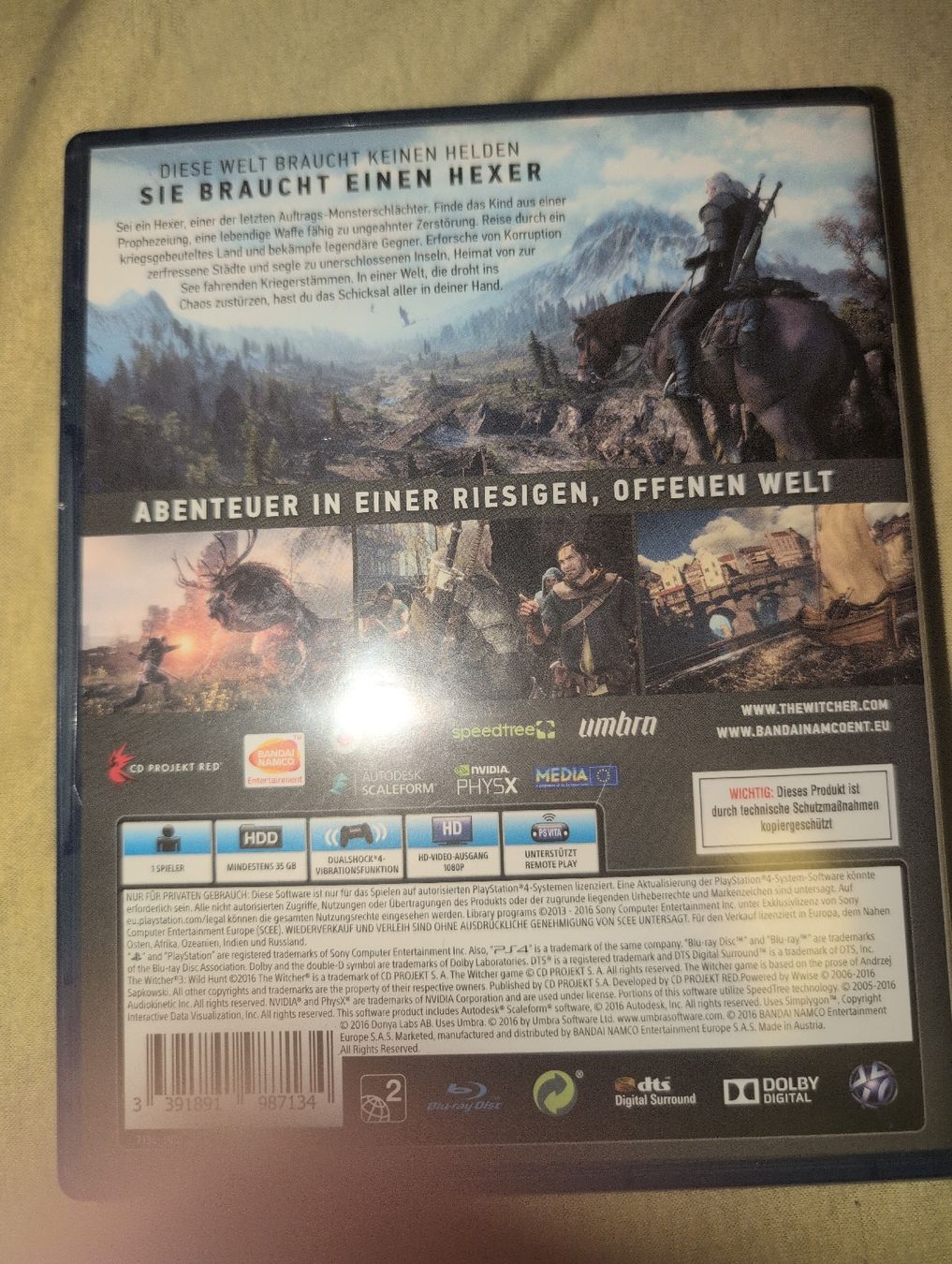 Sony Spiele: PS4 The Witcher Wild Hunt – Gebraucht aus Derendingen von BourbonCH 1