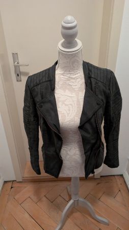 Damen Lederjacke ONLY Grösse 36 dunkelgrau guter Zustand