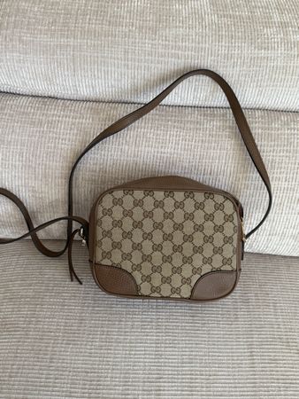 Gucci Umhängetasche braun Canvas Leder guter Zustand