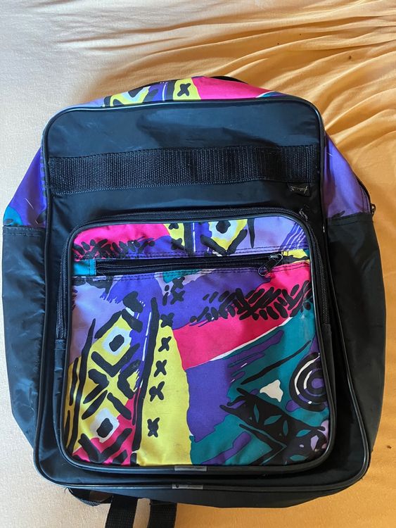 Sac dos vintage ann es 90 noir color poche devant Acheter sur