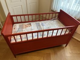 Baby-/Kinderbett, Vintage, 78,5 x 146 cm, mit Matratze