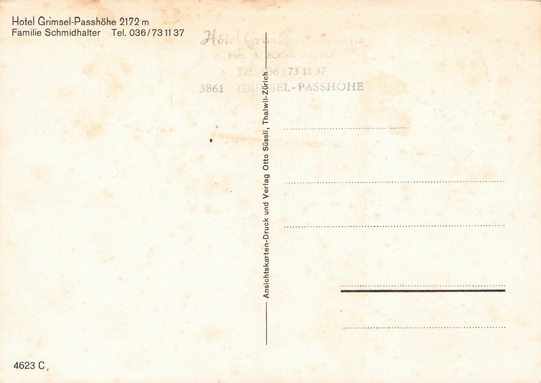 Ansichtskarten: ^Postauto , Grimselpass – Gebraucht aus Reichenburg von Pipo-67 1