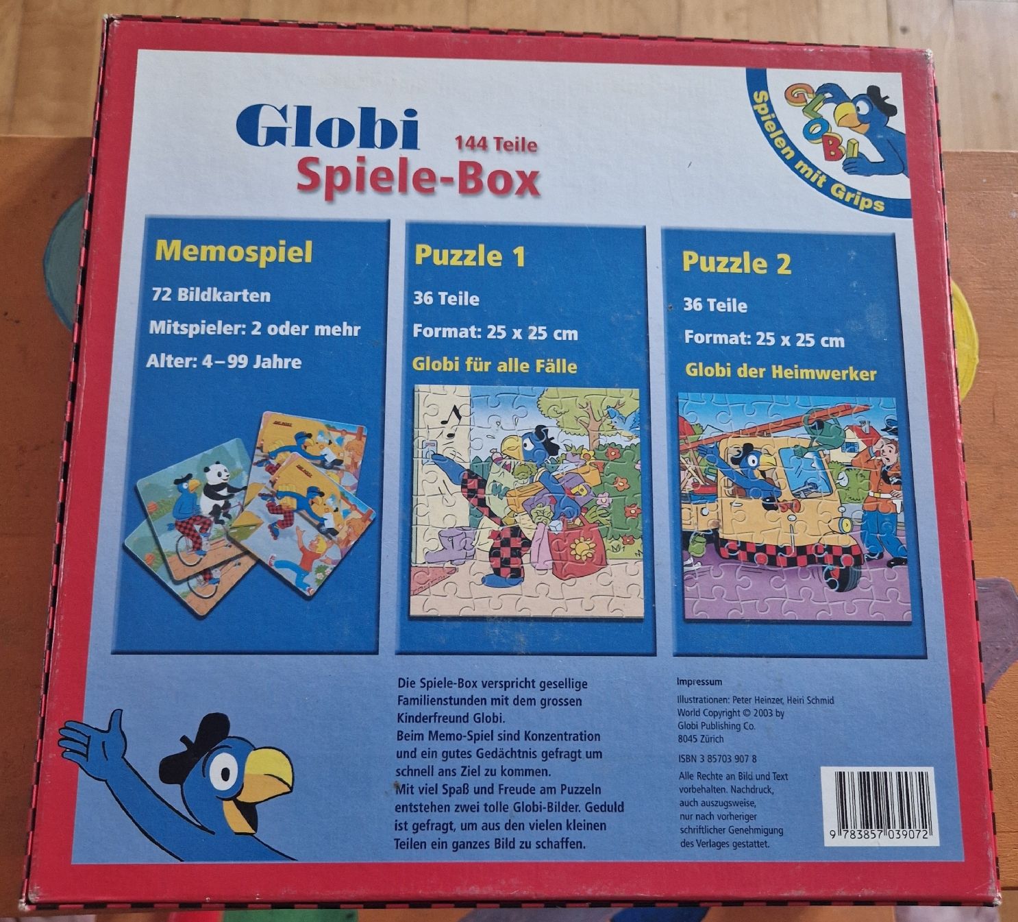 Spiele: Globi Spiele-Box mit 2 Puzzles + Memory – Gebraucht aus Möhlin von Lyhme94 2