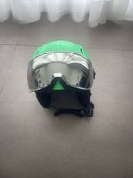 Skihelm mit Visier, Grösse 50-54, Farbe Grün