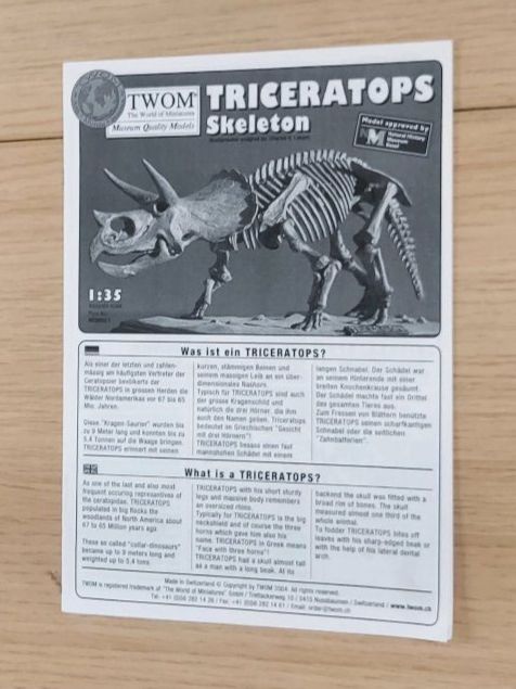 Kit di modellismo & Modellini statici: Museum quality  Models 1:35 Triceratops Skeleton – Nuovo e nell'imballaggio originale da Chur venduto da FeschtlandBrockiChur 3