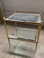 Beistelltisch Messing Glas 2 Ablagen gebraucht