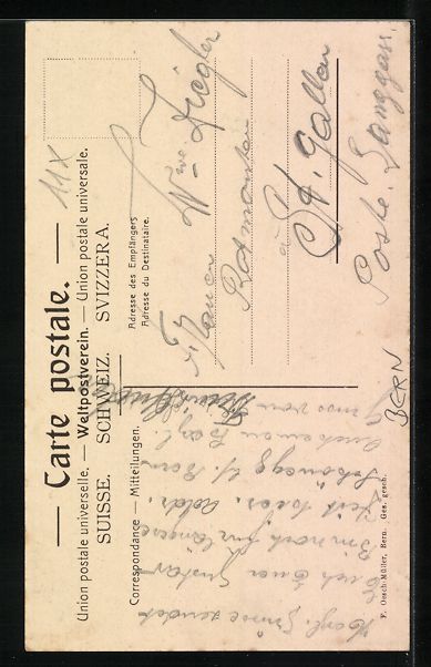 Cartoline postali: Bern, Ortsansicht auf einer Schultafel m – Usato da Berlin venduto da bartko-reher 1