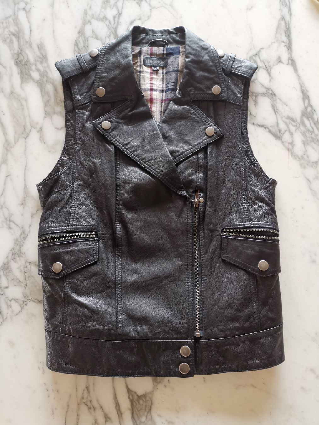 Gilet & Giacche senza maniche: Topshop Biker Leder Weste  – Usato da Uerikon venduto da pink_flamingo 1
