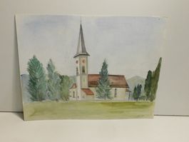 Aquarell signiert - Bild Aquarell 30 x 23 cm  Papier handgem