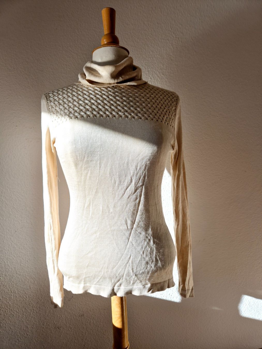 Pulls & Sweat-shirts: PULLOVER PULLI S 36 BEIGE SEIDE SILK STICKEREI STRICK TOP – D'occasion à Elsau par the-colorful-side 4