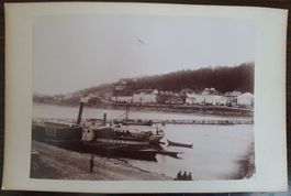 Vintage Foto Flossbrücke von Kowno nach Alexota ca 1900