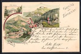 Litho Vitznau, Gesamtansicht, Rigi u. Ri