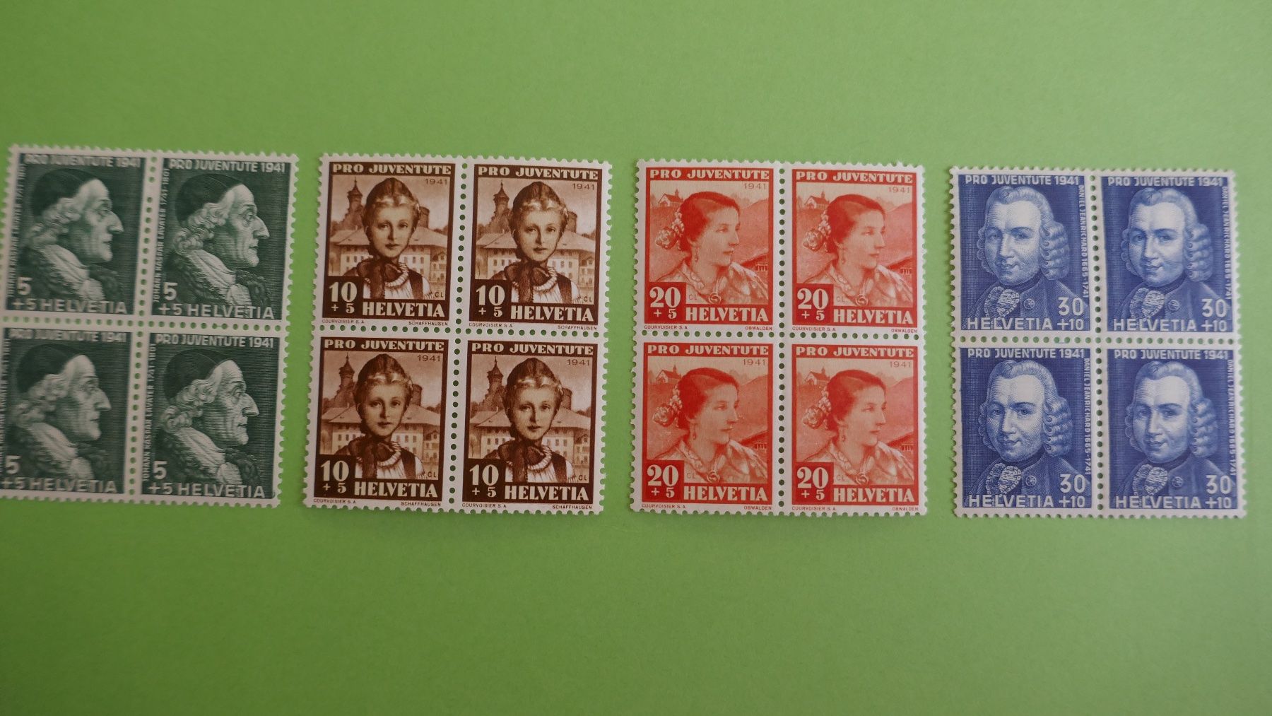 Alle Briefmarken: 4er Block Pro Juventute 1941 Trachtenbilder – Gebraucht aus Oberriet SG von ret_7j2k