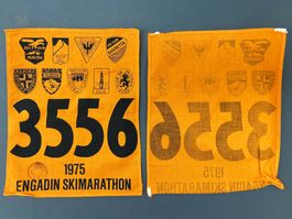 Startnummer Engadin Skimarathon 1975 Langlauf Ski Sport