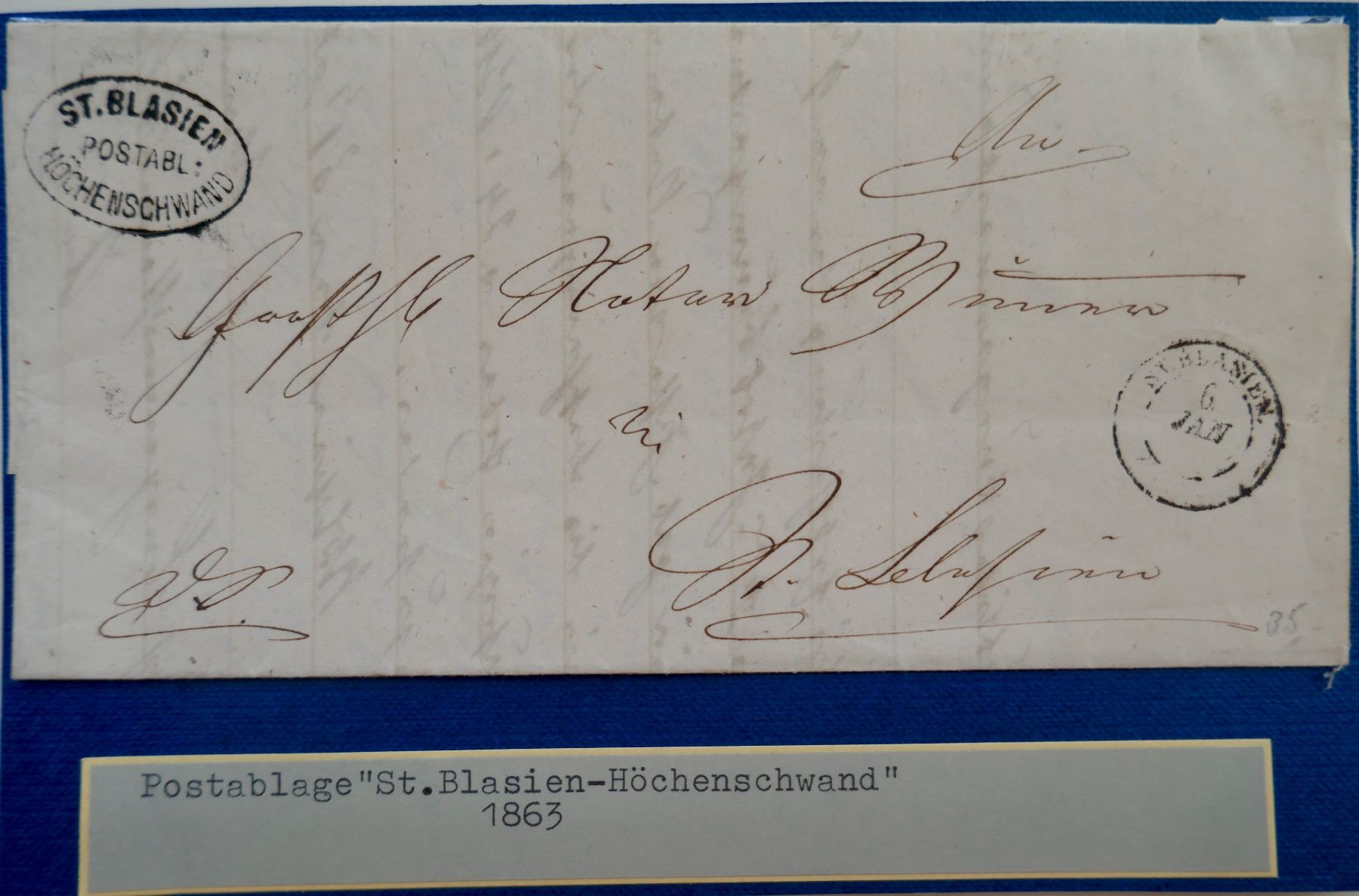 Tous les timbres: Vorphilabrief "St.Blasien Höchenschwand" 1863 – D'occasion à Möhlin par PHILABARTIS