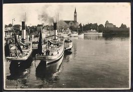 Romanshorn, Hafenpartie mit Kirche in de