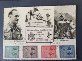 1953, Liechtenstein Postkarte - Pfadfinderführerkonferenz ET