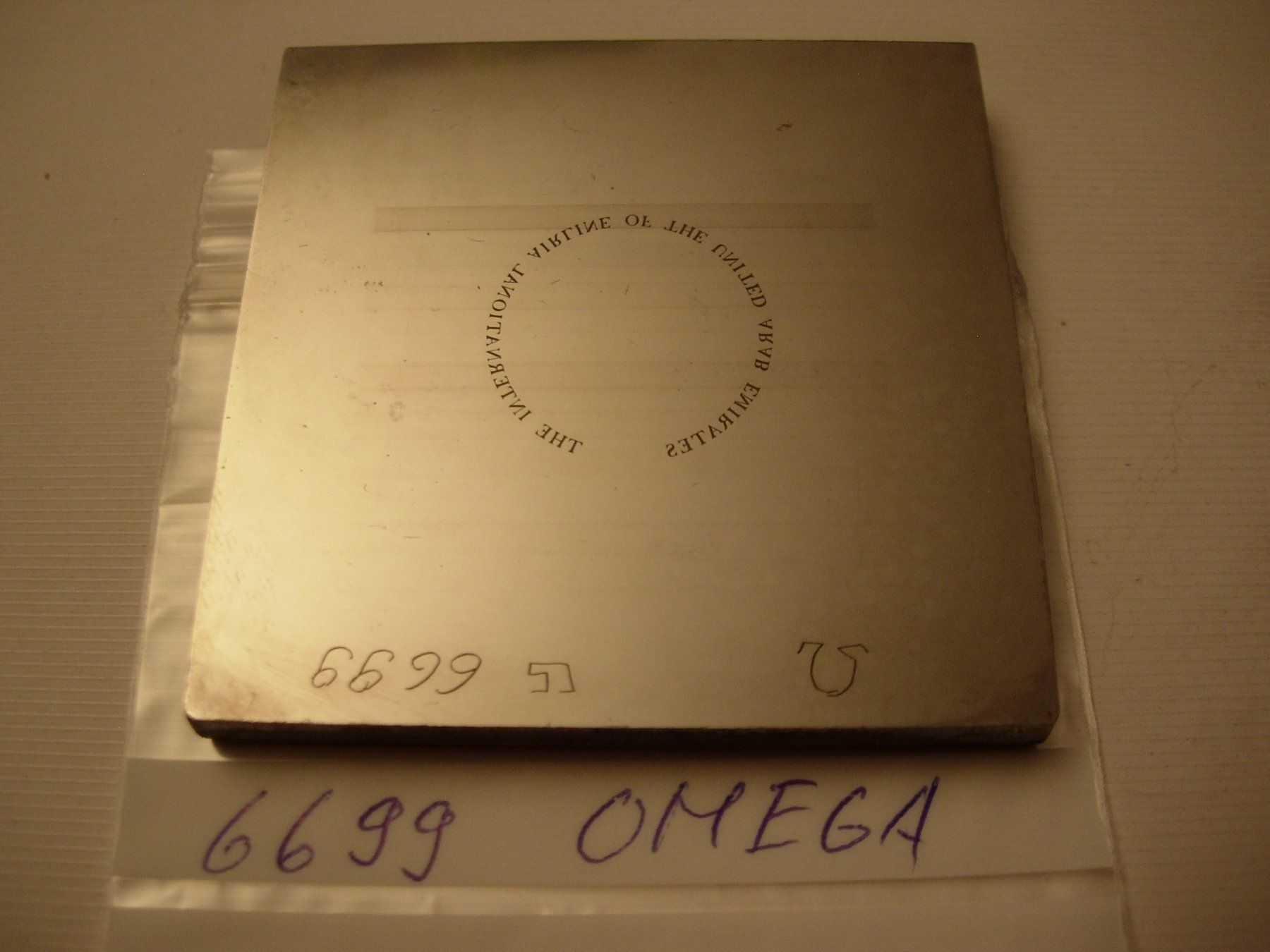 Omega Orologi: Cliché/Druckplatte     OMEGA   6699 – Usato da Hagneck venduto da Simu696