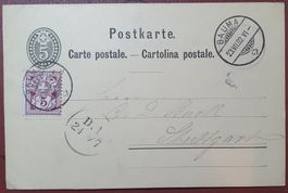 Ganzsache mit Znr.54 weisses Papier