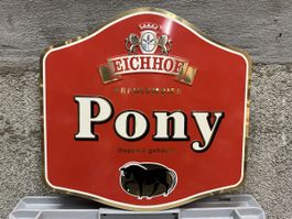 Eichhof pony bier werbeschild