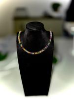 Sommerliche Halskette mit bunten Zirkonia Steinen