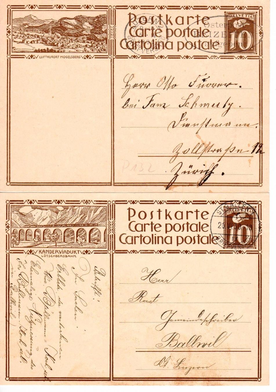 Alle Briefmarken: 10 Bildpostkarten Schweiz – Gebraucht aus Wolhusen von Curver9 2