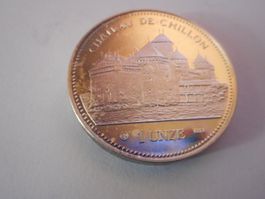 1989  Medaille 1 Unze Chateau de Chillon 31.1 gr. 999.9