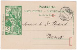 5 Rp. UPU Postkarte von d. Société du Rallye-Sport de Genève