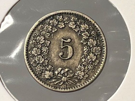 Tutti le monete: 5 Rappen 1877, Vorzüglich, Kat.: 145.-!!! – Usato da Tägerwilen venduto da Beata1sager 3