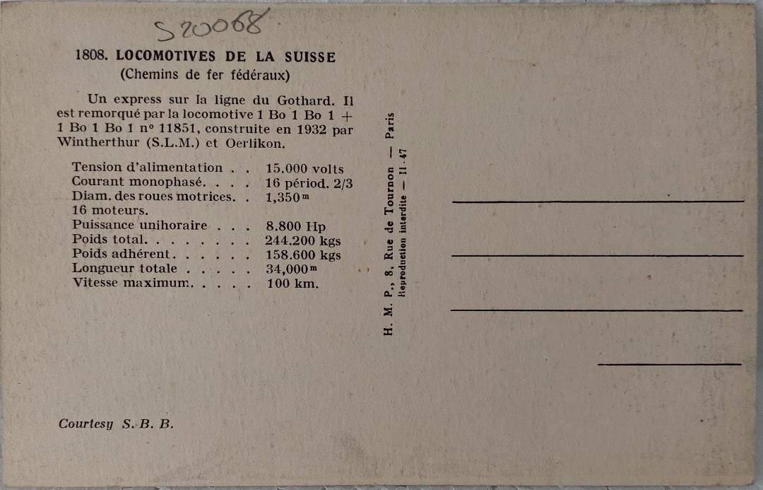 Cartoline postali: SBB-CFF-FFS - Express du Gothard – Usato da Delémont venduto da Domdom1 1