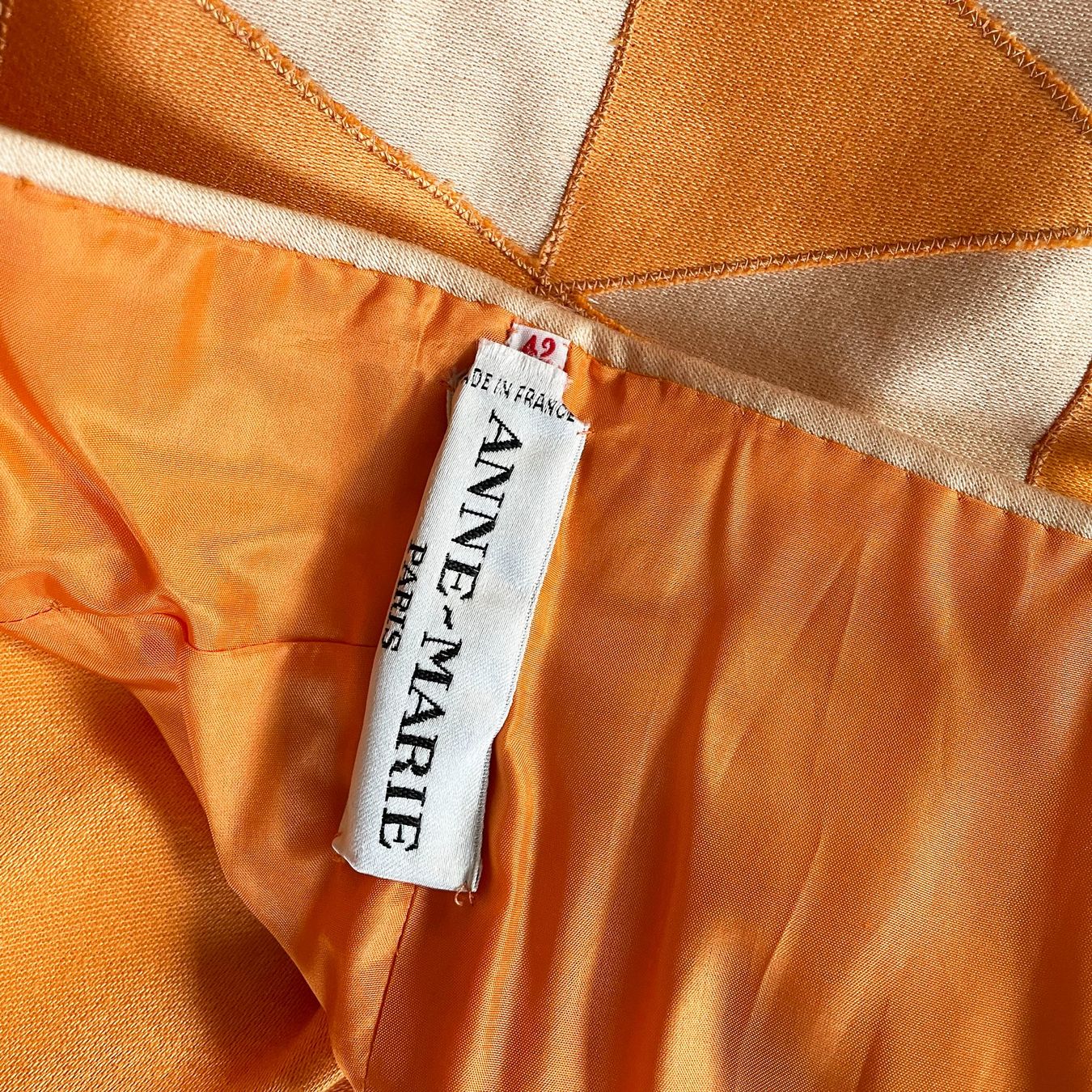 Kleider: Kleid Couture S/M orange Patchwork-Oberteil VINTAGE 1990s – Gebraucht aus Brüttisellen von Buxus 8