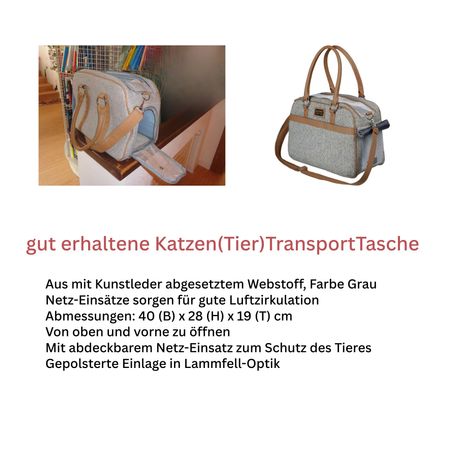 Katzen(Tier)Transport Tasche grau 40cm guter Zustand