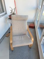 IKEA Poäng Sessel Holz hell Bezug beige