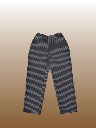 Koch-Hose schwarz, gestreift