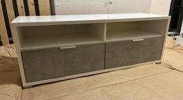 Weisses TV-Möbel mit Beton-Optik Schubladen, Top Zustand!